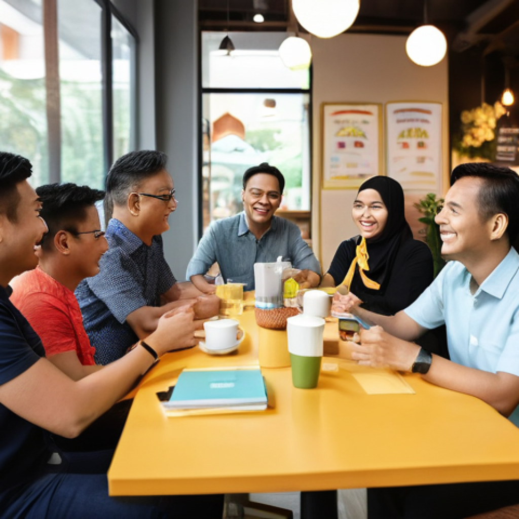 커뮤니티 관리와 브랜드 충성도 구축 - **Prompt:** A vibrant, harmonious community of diverse Malaysian individuals (Malay, Chinese, Indian...