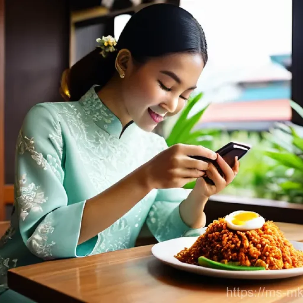 소셜 미디어 게시물 최적화 팁 - **Prompt 1: Capturing Culinary Delights with a Smartphone**
    "A young Malaysian woman, in her mid...