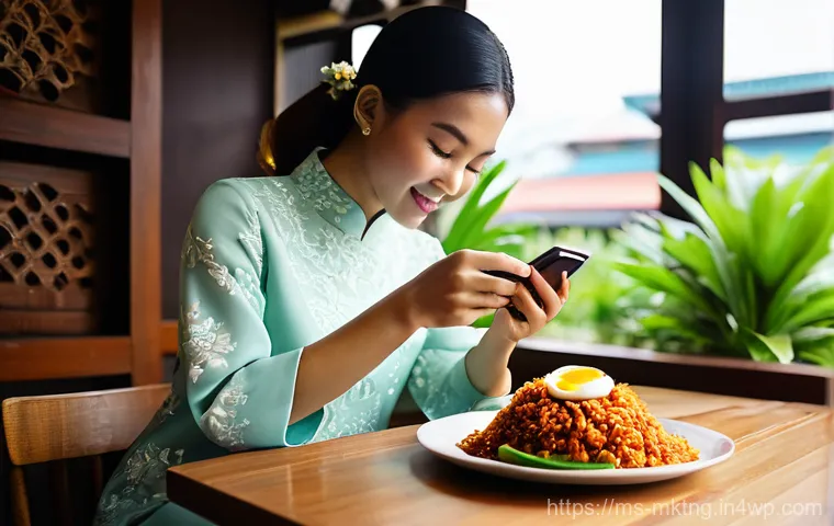소셜 미디어 게시물 최적화 팁 - **Prompt 1: Capturing Culinary Delights with a Smartphone**
    "A young Malaysian woman, in her mid...