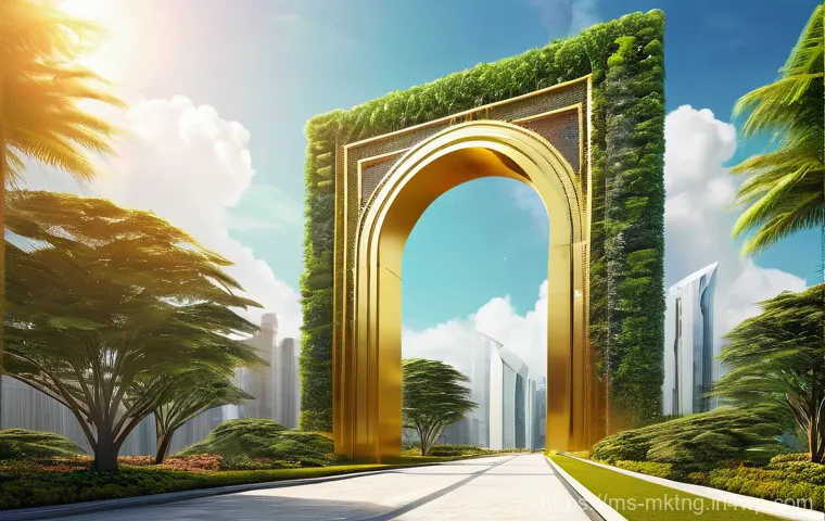 SEO와 PPC의 조화로운 채널 운영 - Prompt 1: The Golden Digital Archway of Business Growth**