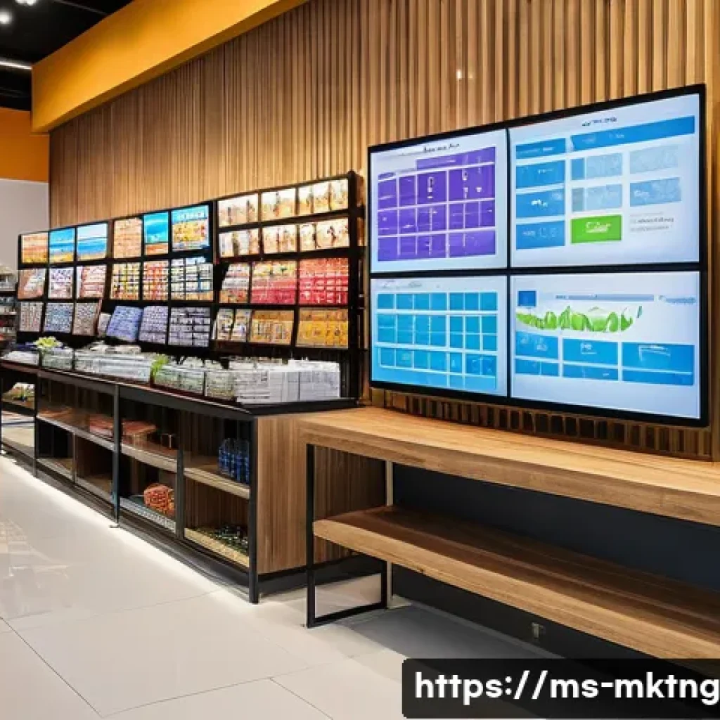 고객 행동 분석을 통한 마케팅 전략 최적화 - A modern Malaysian retail store interior with diverse customers analyzing digital transaction data o...