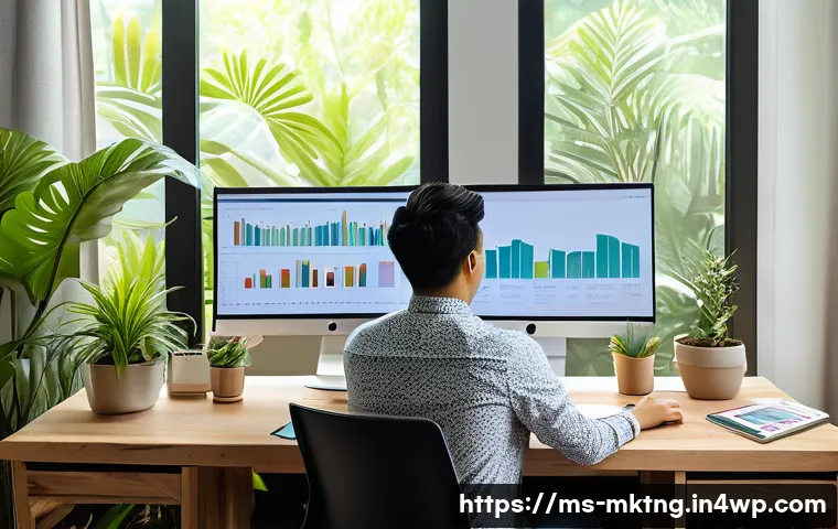 구글 태그 매니저 활용법과 최적화 - A modern Malaysian digital marketer working confidently at a sleek home office desk, multiple comput...