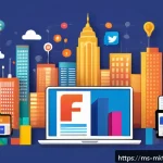 Home 18 페이스북 페이지 최적화로 유기적 도달 증가 - A vibrant digital illustration of a diverse group of Malaysian social media users actively engaging ...